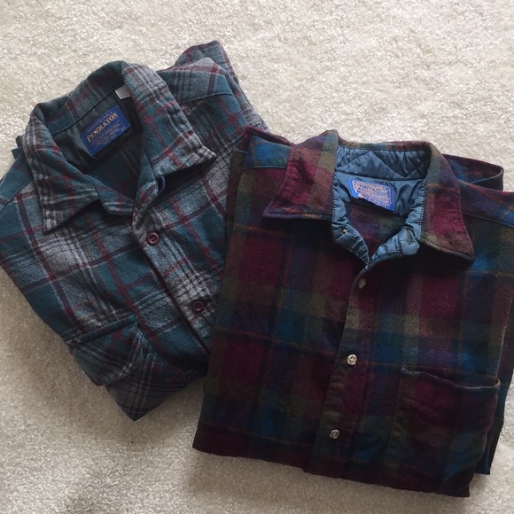 Pendleton Other - 2 Pendleton vintage virgin wool shirts Large L men